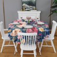 thumbnail image 2 of Pioneer Flower Floral Print Pattern Round Tablecloth 60"x60",Wrinkle Wipeable Table Cloth for Kitchen Dining Room Picnic Patio Party, 2 of 6