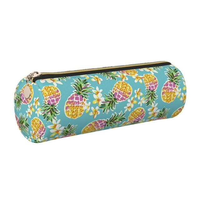 Disketp Ananas Mignons pour Organiser les Crayons en Cuir, Trousse de Bureau, Rangement à Fermeture Éclair pour Stylos, Crayons