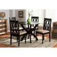 thumbnail image 5 of Baxton Studio Mona Modern and Contemporary Sand Fabric Upholstered and Dark Brown Finished Wood 5-Piece Dining Set, 5 of 5