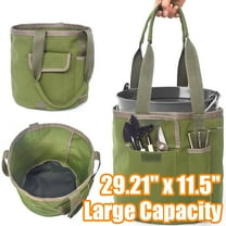 Travelwant Green Bucket Garden Tools Bag, Gardening Tote Bag, Deluxe Garden Tool Storage Bag and Home Organizer with Pockets, Wear-Resistant & Reusable for Men or Women