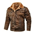 thumbnail image 1 of EGNMCR Jackets for Men Men Casual Pure Color Fashion Turn-down Collar Down Button Cardigan Warm Cotton Jacket, 1 of 8