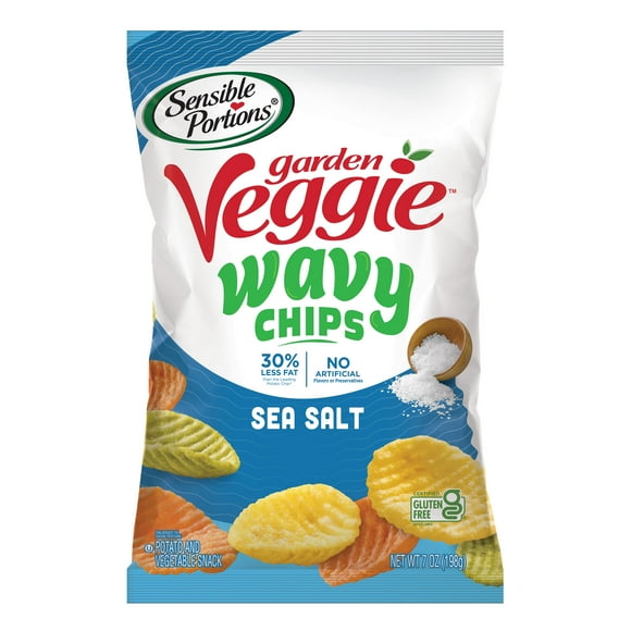 Sensible Portions GlutenFree Sea Salt Garden Veggie Wavy Chips, 7 oz Bag