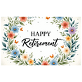 thumbnail image 3 of Floral Design Retirement Celebration Banner Decorative Flower Pattern Happy Retirement for Retirement Party Office Celebration Indoor Decoration, 3 of 8