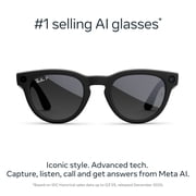 Ray-Ban Meta (Gen 2), Headliner, Matte Black, Polarized Gradient Graphite Lenses | Smart AI Glasses