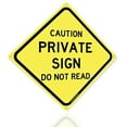 thumbnail image 3 of Private Sign Do Not Read 12" x 12" Funny Tin Road Sign Sarcastic Rude Humor Plaque Home Decor, 3 of 4