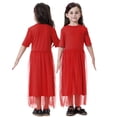 thumbnail image 4 of KYAIGUO Kids Toddler Girls Tutu Dress Baby Short Sleeve Silky Dresses Summer Casual Tulle Sundress for 1-12 Years Old, 4 of 11