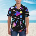 thumbnail image 5 of 80s 90s Men'S 3d Print Casual Button Down Shirts, Novelty Hawaiian Short Sleeves S, 5 of 7