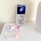 thumbnail image 4 of Funda con tapa de lujo con dibujos de Hello Kitty, protectora a prueba de golpes, hecha de material IMD, compatible con Samsung Galaxy Z Flip 4/3/5, 4 of 4