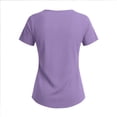 thumbnail image 2 of Uootdi Womens Blouses Square Neck Short Sleeve Gathered Bust Curved Hem Womens Tops Relaxed Fit Daily Flowy Casual Shirts, 2 of 7