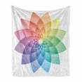 thumbnail image 1 of Rainbow Mandala Soft Flannel Fleece Throw Blanket, Lotus Flower Design with Many Colors Abstract Petal Pattern Rainbow Art, Cozy Plush for Indoor and Outdoor Use, 50" x 60", Multicolor, by Ambesonne, 1 of 6