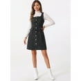 thumbnail image 4 of DARING DIVA Women's Tweed Square Neck A Line Pinafore Dresses XL Black, 4 of 6