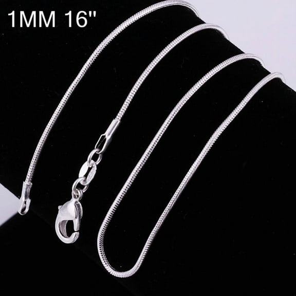 16-24inch 925 Sterling Silver 2mm Snake Necklace Chain Necklace Women