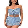 thumbnail image 1 of Ladies Knitted Skirt Set  Backless Tube Top + Mini Skirt, 1 of 9