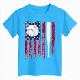 thumbnail image 4 of TOWED22 Boys Short Sleeve T-Shirts Crew Neck Tees Classic Stripes Color Block Patterns Summer Tops(Sky Blue,2-3 Y), 4 of 4