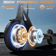 Alloweek AW02T Electric Scooter for Adults 8.5 Solid Tire 19.9 mph 350W Motor 23 Miles Range Iron Frame Foldable Commuting E Scooter with LED Lights
