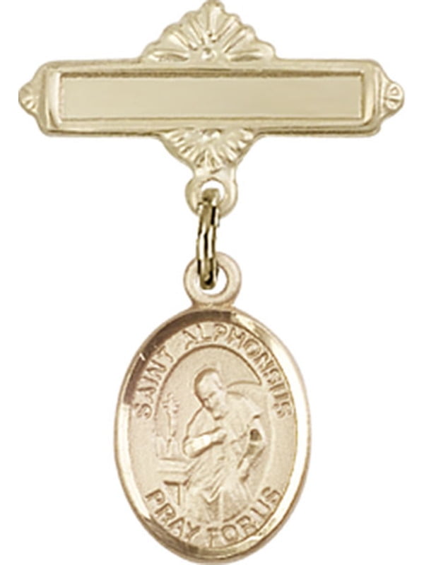 Sterling Silver Baby Badge with 4-Way Charm and Polished Badge Pin 1 X 5//8 inches