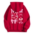 thumbnail image 6 of Arlun Christian Hoodies for Women Bible Verse Jesus Loves You Graphic Letter Printed Oversized Y2k Long Sleeve Hooded Drawstring Sweatshirts with Pockets Red4 XL, 6 of 6