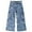 Light Blue-2638, variant on KIDSCOOL SPACE Little Girls' Cargo Jeans with Flap Pocket, Wide Leg and Split Hem Boyfriend Denim Pants,Light Blue,6-7 Years
