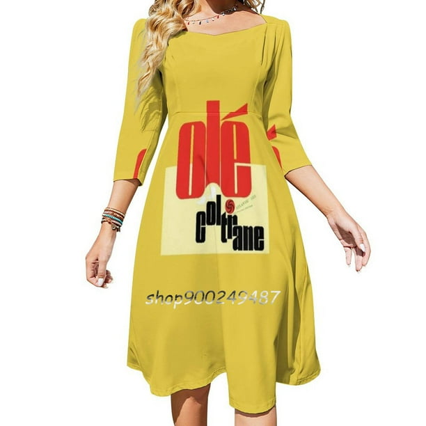 Vestido acampanado con nudo en forma de corazón de John Coltrane Ole Diseño de moda Vestido holgado de talla grande John Coltrane Ole Jazz