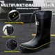 thumbnail image 3 of Botas de goma para hombre, botas de lluvia de altura media, impermeables, transpirables., 3 of 6