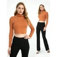thumbnail image 2 of SSLR Turtleneck Crop Tops for Women Long Sleeve Shirts Mock Neck Base Layer Tops, 2 of 8