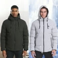thumbnail image 3 of Chaquetas térmicas para hombre y mujer, chaquetas cálidas de invierno con USB, a prueba de viento, yeacher BXL negro, 3 of 7