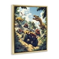thumbnail image 3 of Stupell Industries Dinosaur & Monster Truck Adventure Gold Framed Floater Canvas Wall Art, design by Creative Studio, 21 x 17, 3 of 9
