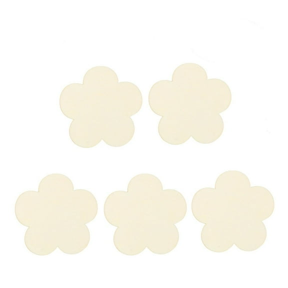 FONDOTIN 10Pcs Flower Shaped Wood in Beige for Diy Crafting and Board Game Pieces for Primary School Students
