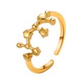 thumbnail image 1 of Anillo de estudiante con acabado galvanizado, diseño de apertura ajustable, símbolo de estrella, anillo a juego para pareja, joyería de aleación, regalo, 1 of 8
