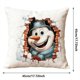 thumbnail image 3 of Funda de cojín de lino con estampado navideño | Funda de cojín cuadrada para sofá | Funda de cojín decorativa para sala de estar y cafetería, 3 of 5