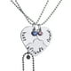 thumbnail image 1 of EeaseMX Collar con forma de corazón roto y bordado, "Mi mejor amiga para siempre" y colgante de cristal rojo y azul con incrustaciones (XL1549), 1 of 7