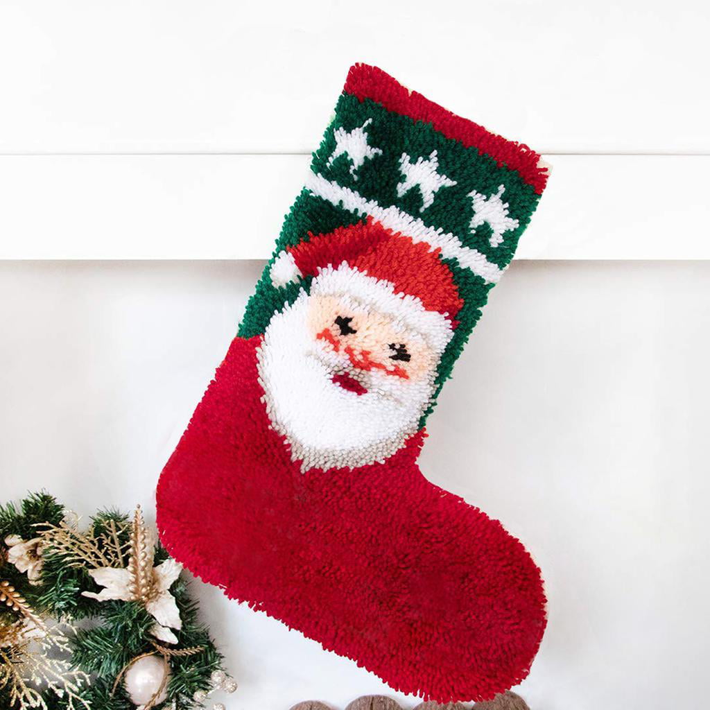 Details about   Needlepoint Christmas Stocking Lovely White Beard Santa Claus 