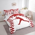 thumbnail image 2 of Erosebridal Red Dripping Baseball Stitch & Batter Silhouette Graphic Twin Bedding Sets 7-Piece, Sport Graphic Bedding Comforter Set for Boys And Girls Kids,Super Cozy Room Decor, 2 of 6