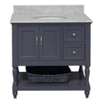 thumbnail image 5 of Beverly 36" Bathroom Vanity with Marine Gray Cabinet and Carrara Marble Top, 5 of 6
