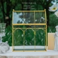 thumbnail image 3 of NCYP Gold House-shaped Terrarium Storage Box with Top Opening Lid, for Cards, Decorations (Glass Box Only), 3 of 10