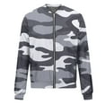 thumbnail image 4 of GXIPO Camo Jacket for Women, Women's Winter Bomber Jacket Long Sleeve Stand Collar Zipper Outwear with Pockets Dark Gray 2XL, 4 of 5