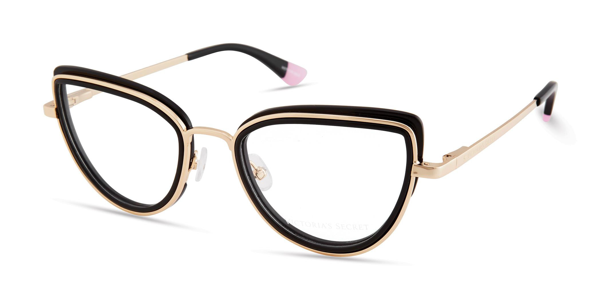 VICTORIA'S SECRET VS 5020 Eyeglasses 001 Black/Gold Rim W/ Gold Star On ...