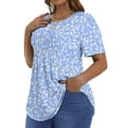 thumbnail image 4 of Fantaslook Blouses for Women Pleated Short Sleeve Tunic Tops Dressy Casual Summer Shirts, 4 of 10