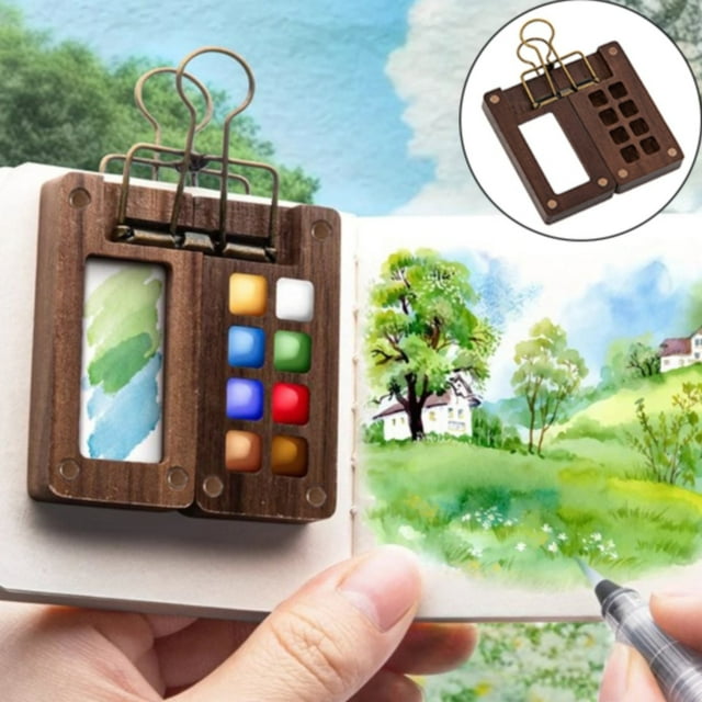 HUASHENG Watercolour Kit Tobios Watercolour Paint Set Travel With Wooden Grid Paint Ini Portable Wooden/Acrylic Grid Paint Box Se T