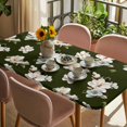 thumbnail image 3 of Farmhouse Flowers Table Cloths for 4 Foot Rectangle Tables, Modern Abstract Country Chic Floral Leaf Patio Waterproof Elastic Fitted Tablecloths, Washable Rectangular Table Cover for Camping, 3 of 8