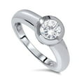 thumbnail image 2 of Pompeii 1ct Bezel Set Solitaire Diamond Engagement Ring 14K White Gold Round  (G/H,I1), 2 of 4
