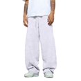 thumbnail image 2 of Men's Wide Leg Sweatpants Baggy Casual Drawstring Waist Joggers Lounge Sweat Pants with Pockets White 2XL, 2 of 6