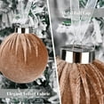 thumbnail image 3 of 15 Pcs 2.36" Cloth Christmas Balls Decorations, Brown Flannelette Ornament Set with Metal Clasp for Tree, Holiday Party & Gift Wrapping (1 Box), 3 of 4
