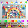 thumbnail image 7 of LUUFILx 3D Happy Birthday Background Rainbow Clouds Decoration Banner Colorful Balloons Candles Theme Photo Booth Photography, 7 of 7