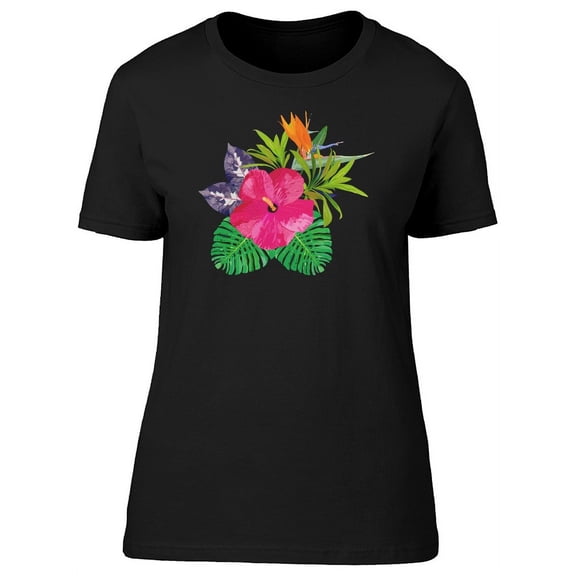 Adorable Tropical Flowers T-Shirt Women -Image by Shutterstock, Female x-Large