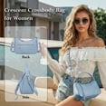 thumbnail image 2 of Crescent Shoulder Bag Crossbody Bags for Women, Trendy Woven Leather Bag Cute Hobo Tote Handbag Purse, with Adjustable Strap, Blue, 2 of 7