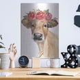 thumbnail image 6 of Luxe Metal Art 'Flowered Cow II' by Annie Warren, Metal Wall Art, 12"x16", 6 of 9