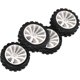 thumbnail image 4 of LINLIN 4 piezas RC 1:10 escala Rally Car 70 mm Caucho Neumáticos de flores Neumático 10 radios Llanta de plástico Compatible con 1/10 RC Racing Off-Road Car HSP Redcat HPI Tamiya Touring Drift, 4 of 5