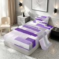 thumbnail image 2 of Manfei Abstract Ombre Rectangle Twin Sheets, Purple Black Gray Bedding, Gray Reversible 3 Pieces1 Flat Sheet + 1 Fitted Sheet + 1 Pillowcase, 2 of 6