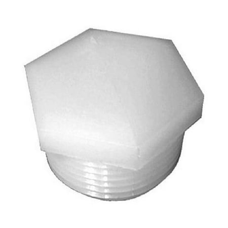 Fitting End Plug - Anderson Metals 53621-08 Pipe Fitting, Nylon Hex Head Pipe Plug, 1/2-In. MPT - Quantity 5